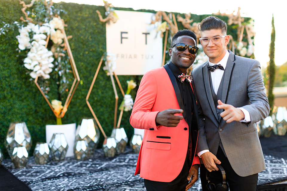 evolution-of-style-party-pink-and-grey-tuxedo-guys-at-the-fifth-restaurant