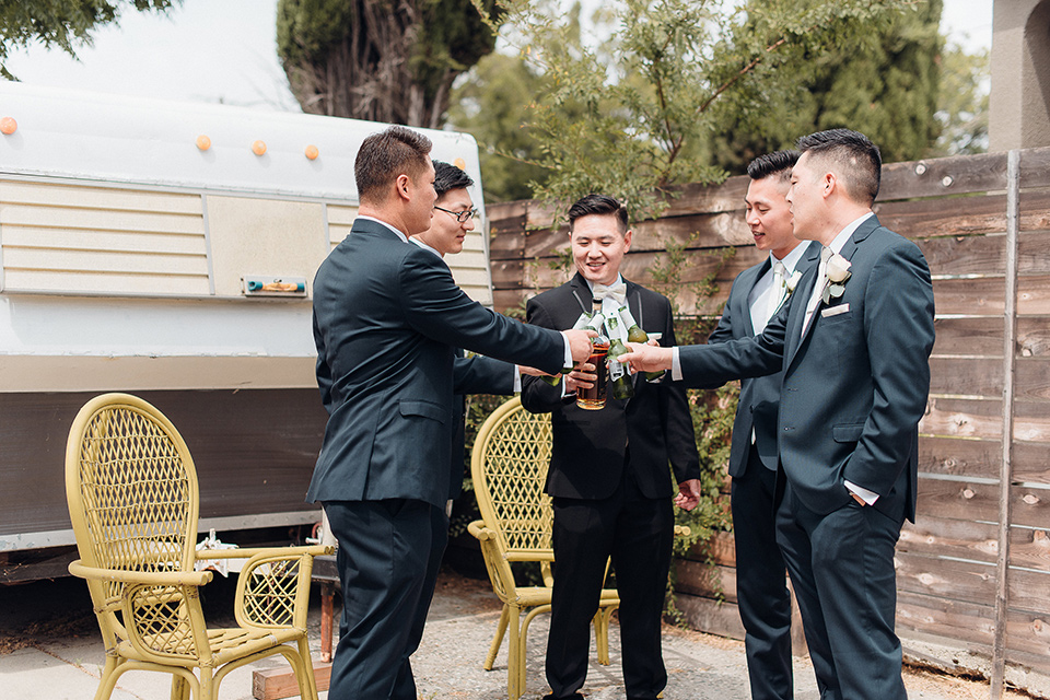 occidental-college-wedding-groomsmen-cheersing