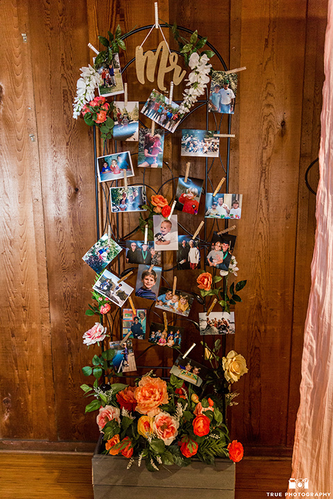 wedding photos as decor at La Jolla wedding