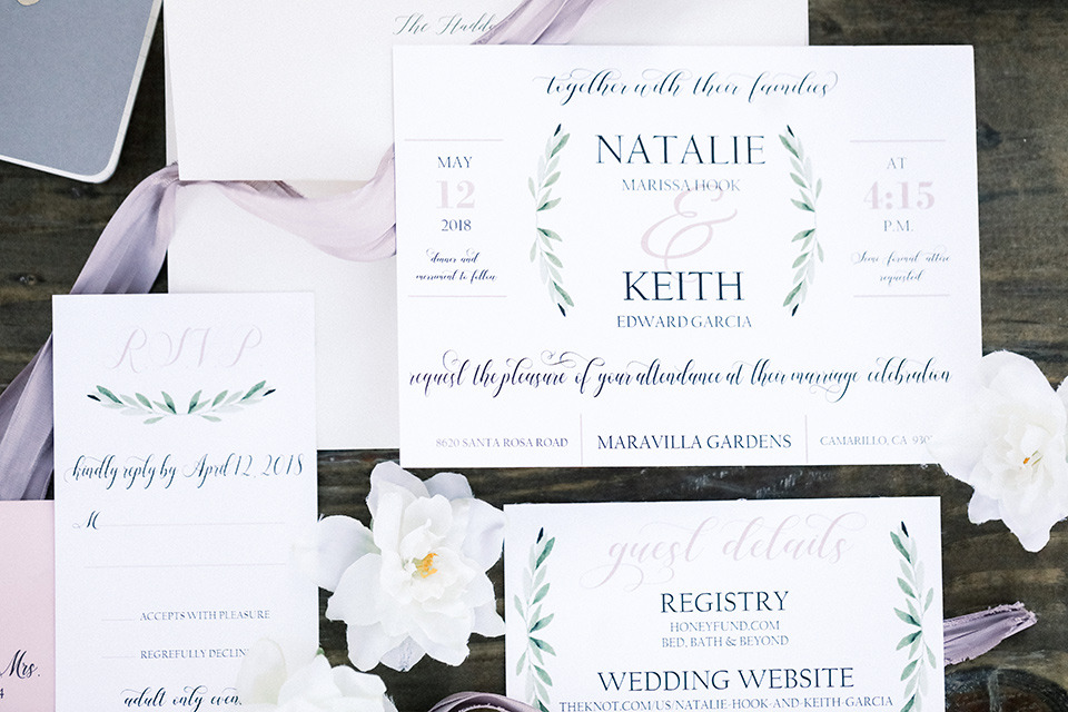 Blomgren Ranch wedding invitations with white cards