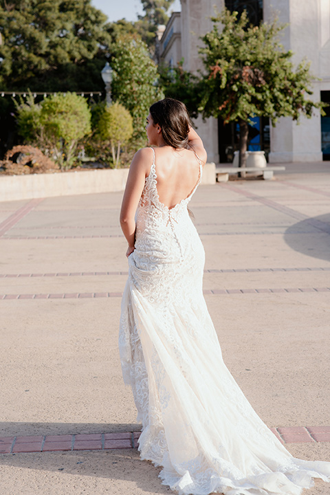 Bride walking away from camera