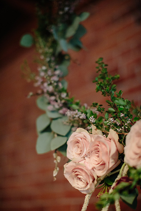 Carondelet-House-wedding-hanging-florals-close-up