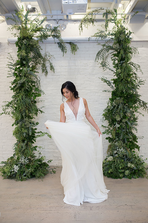 ”Cooks-Chapel-Shoot-bride-in-a-soft-flowing-gown-with-straps-and-a-deep-v-neckline"