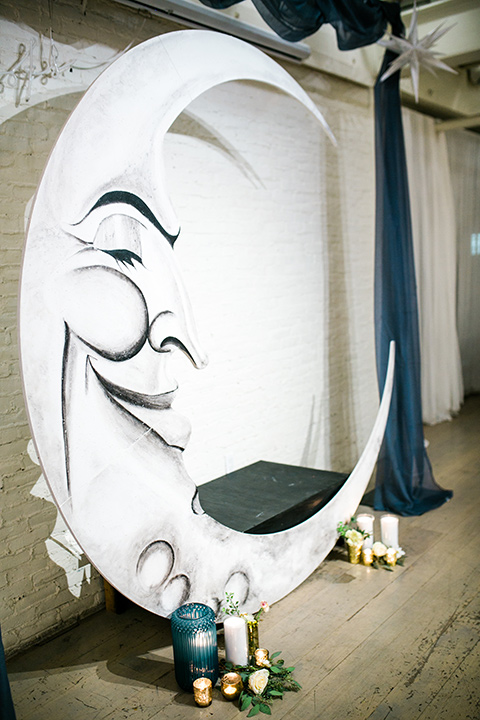 Cooks Chapel wedding painted moon ceremony arch