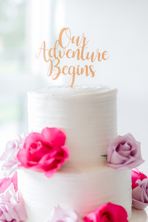 Los-Verdes-Golf-Course-Wedding-wedding-cake-with-white-fondant-and-pink-flowers
