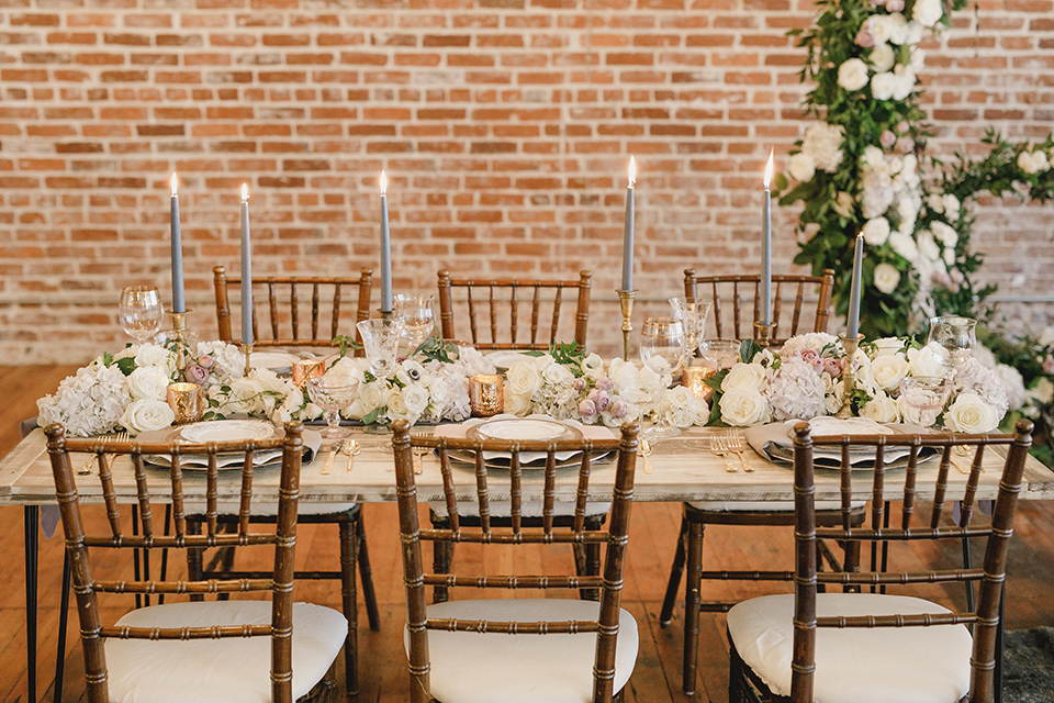 wooden table with white 