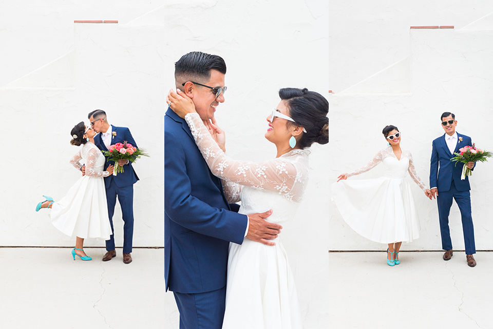 retro vintage couple in fun themed attire