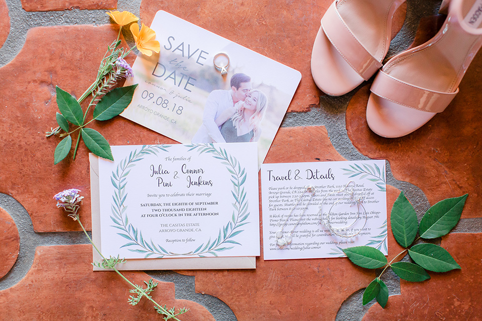 Arroyo-Grande-Wedding-invitations-wih-simple-white-paper-and-calligraphy-in-green