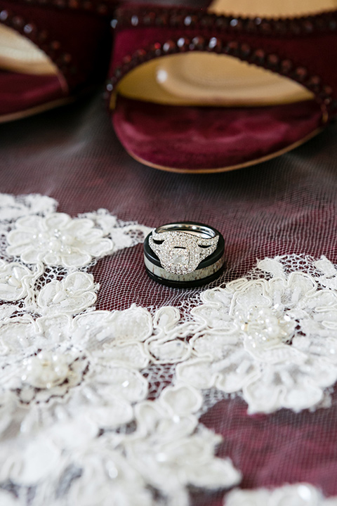 Villa de Amore wedding rings up close photo