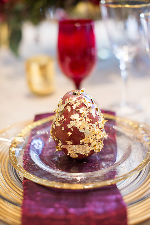 red and gold table decor