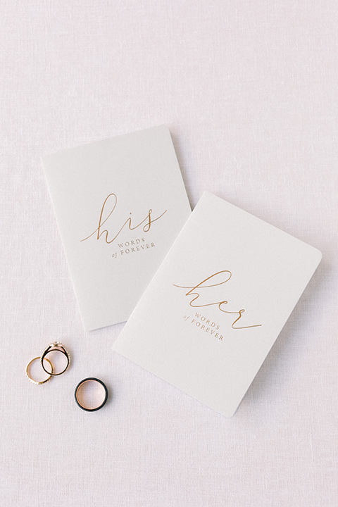 Temecula Creek Inn Wedding vow book and rings