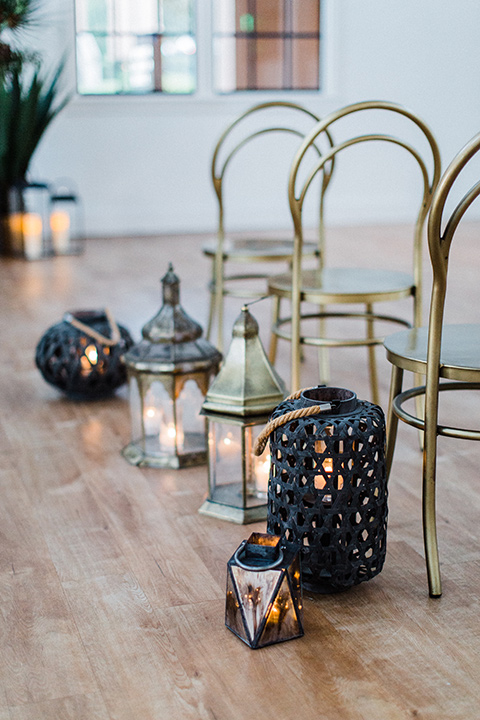 modern Moroccan shoot gold ceremony chairs