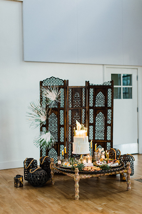 modern Moroccan shoot dessert table