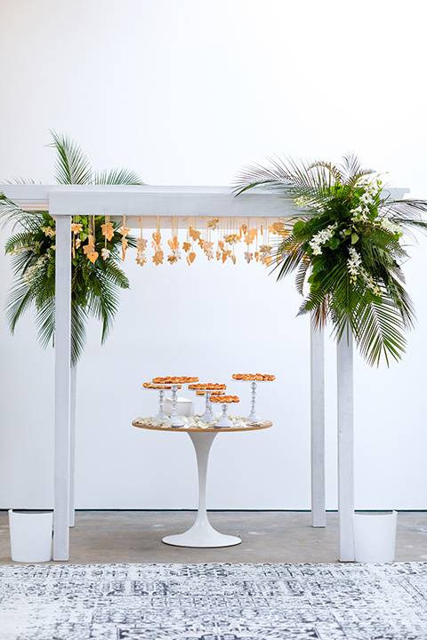 Cookies and palm leave decoration for LA venue party 