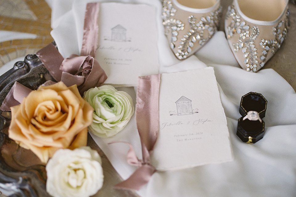  bridal shoes with flowers and ring box 