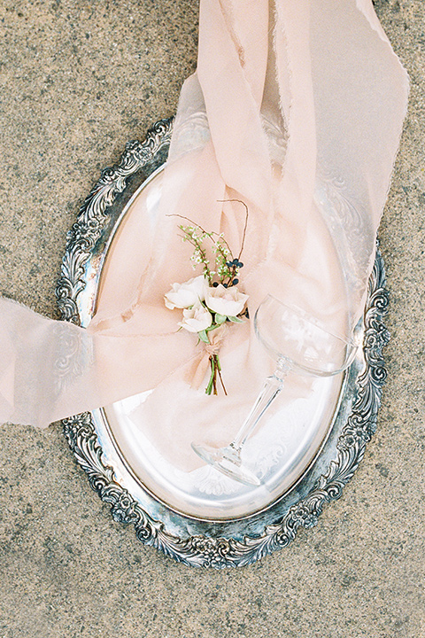  boutonnière with rose pink ribbon