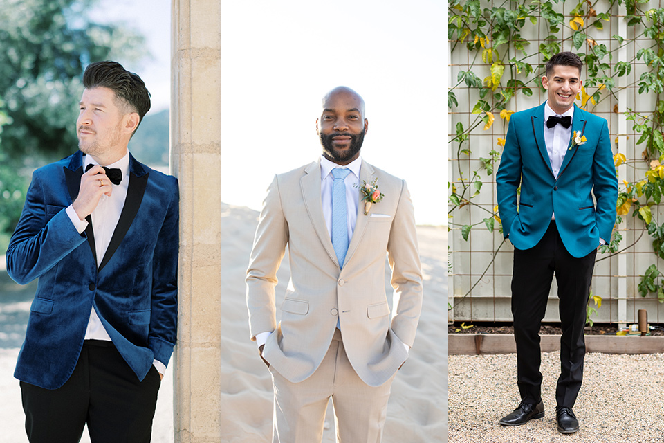 How to Coordinate Suits + Tuxedos with Top Bridesmaids Color Trends ...