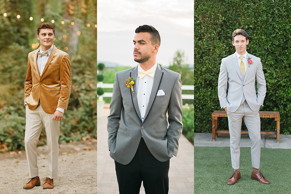 How to Coordinate Suits + Tuxedos with Top Bridesmaids Color Trends ...