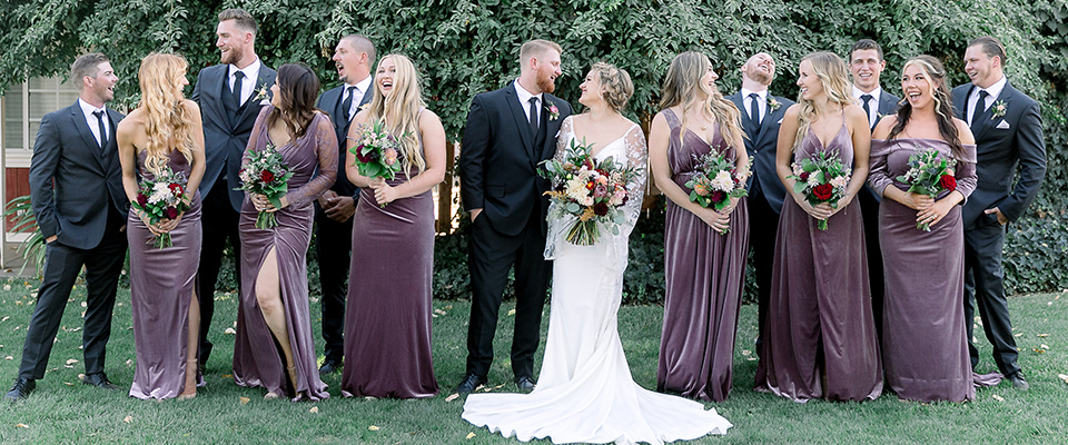 How to Coordinate Suits + Tuxedos with Top Bridesmaids Color Trends