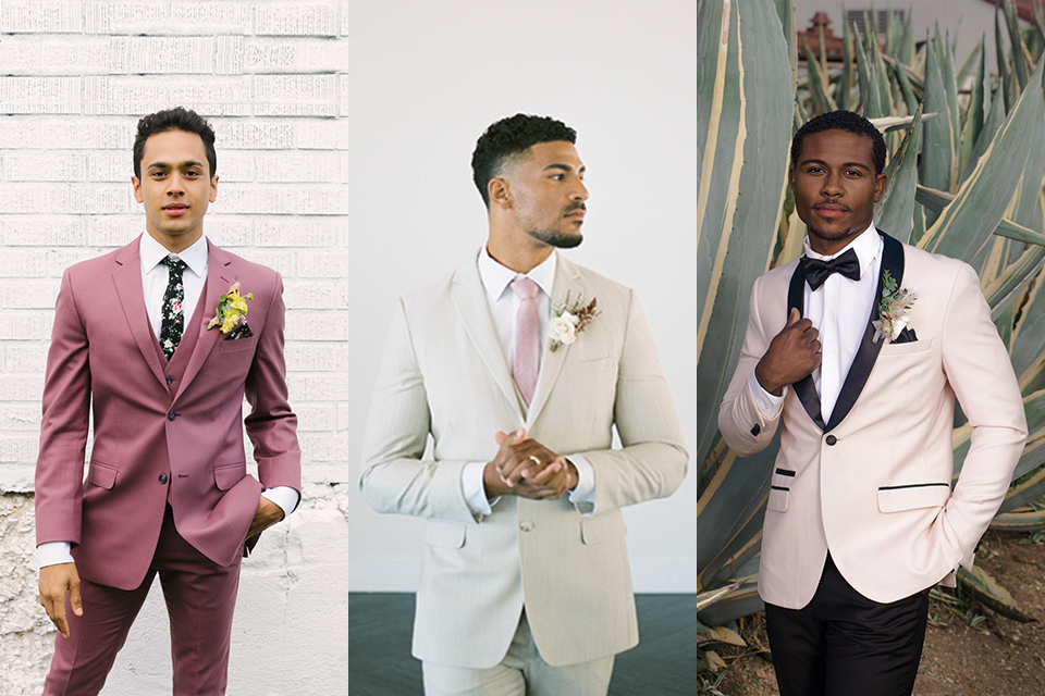 How to Coordinate Suits + Tuxedos with Top Bridesmaids Color Trends ...