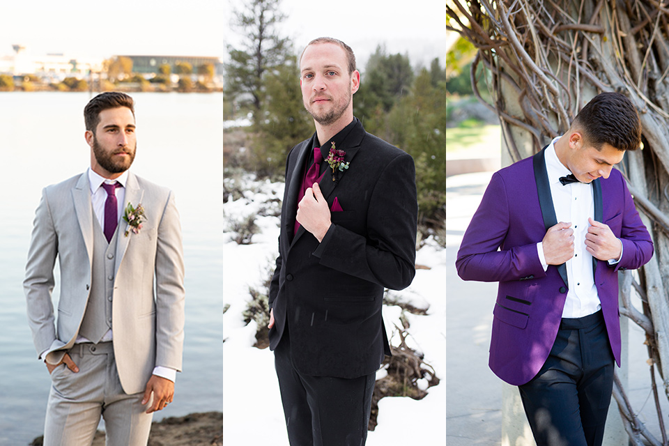  tan-suit-with-a-purple-tie-an-all-black-suit-with-a-purple-tie-and-vest-and-a-purple-shawl-tuxedo