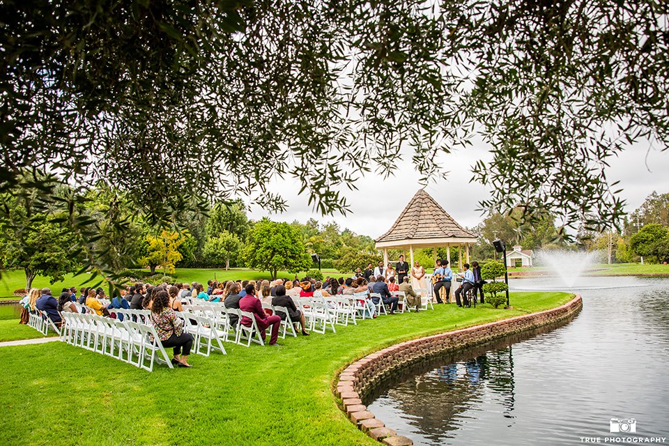  ceremony overlooking pond