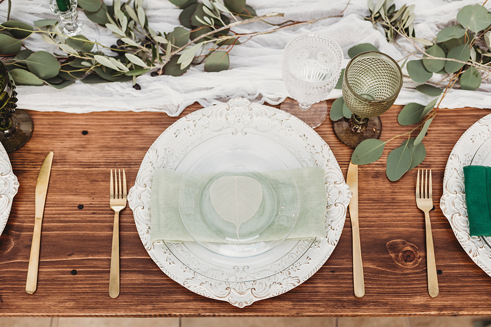  flatware and décor at reception tables 