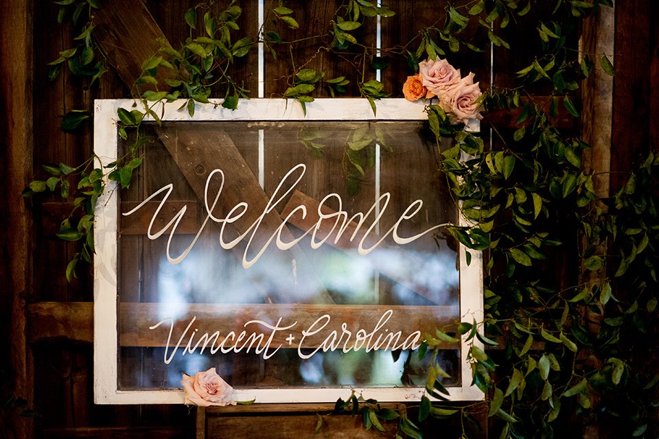  glass table number décor at reception