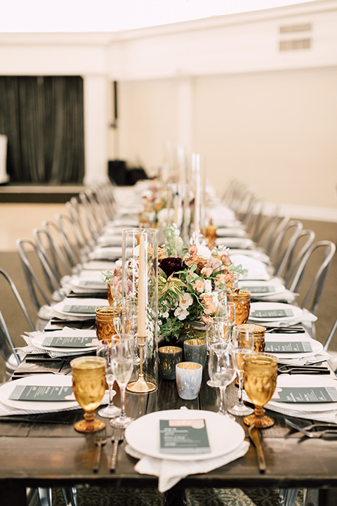 gold and black modern art deco style table decor