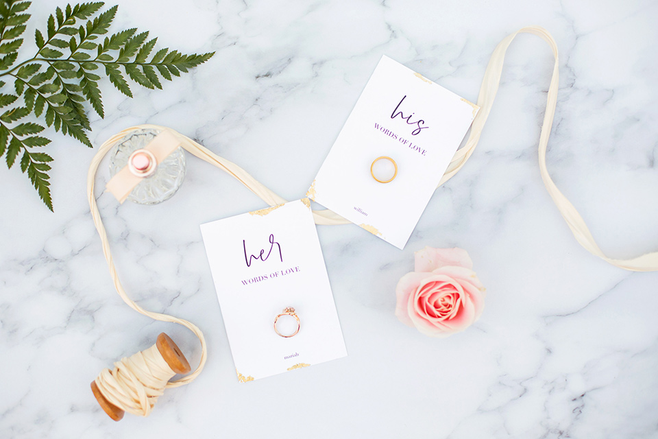  rings and white modern invitations