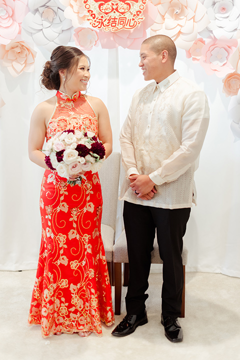  bride and groom in a traditional cultural clothing