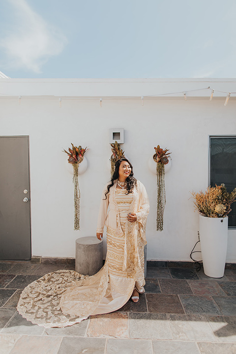  bride in a traditional Burmese gown 