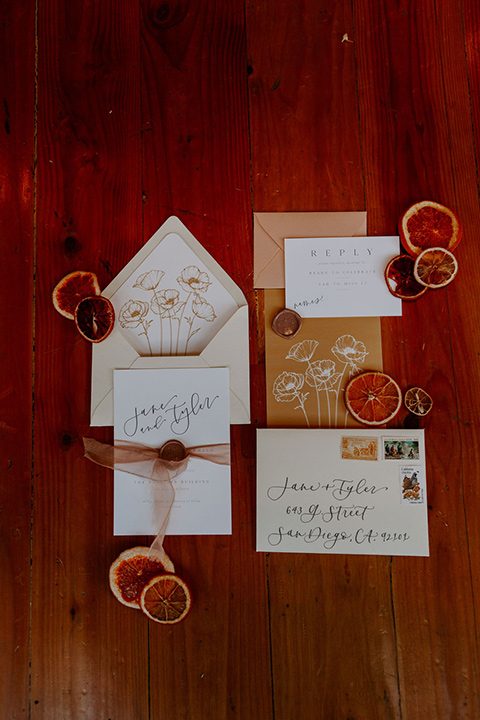  cream and burnt orange invitations