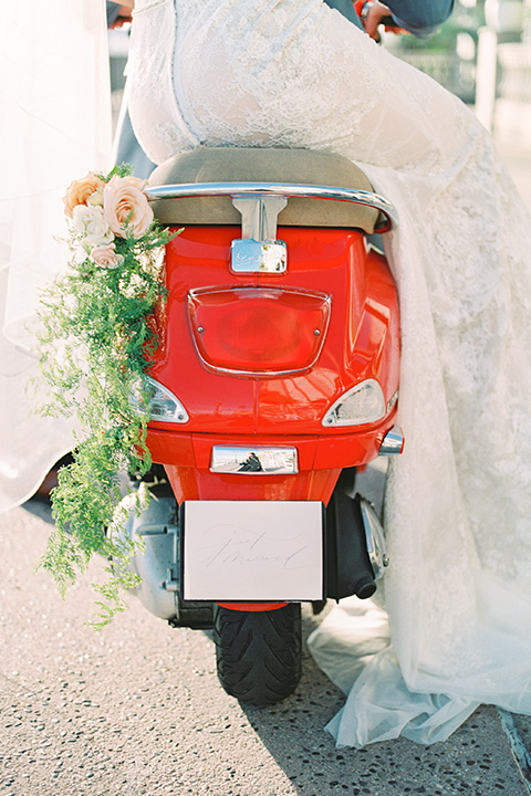  red vespa close up 