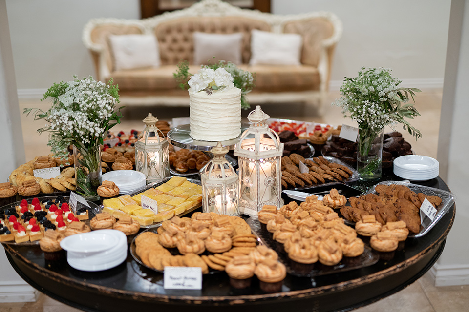  dessert table with all kinds of snacks 