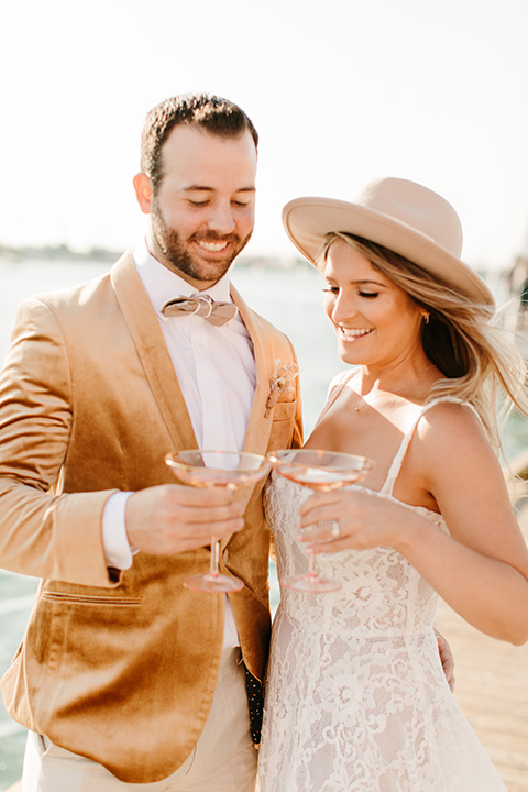  1970s golden hour boat elopement – cheersing 