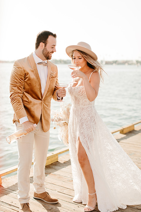  1970s golden hour boat elopement – cheersing 