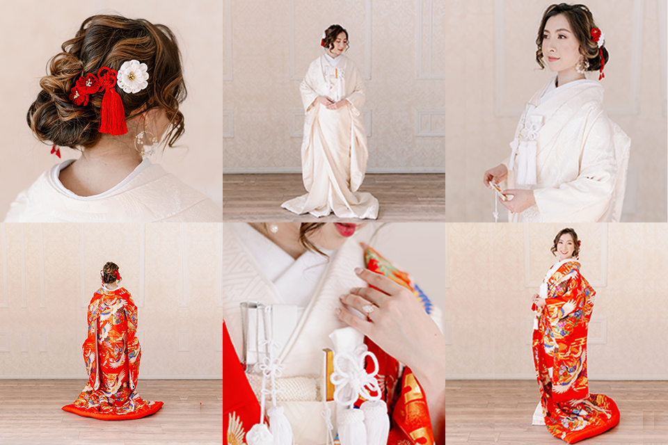  bride in Japanese bridal wedding attire