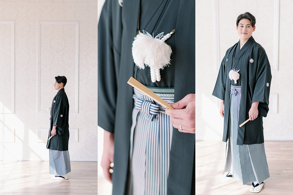  groom in Japanese bridal wedding attire