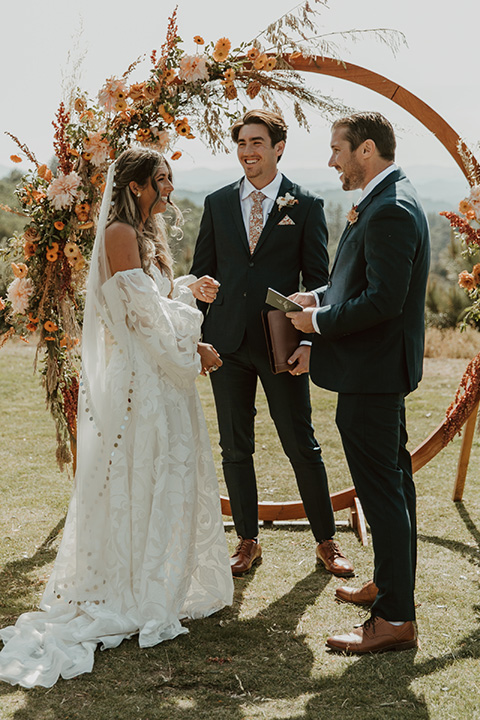  couple exchanging vows  