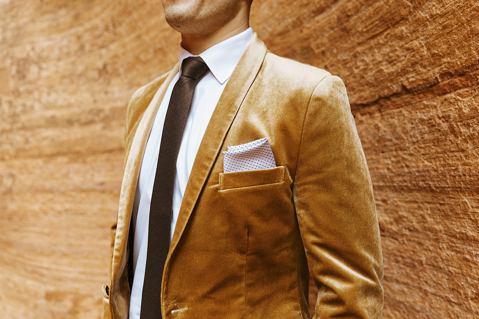  bohemian elopement in antelope canyon – couple on canyon 