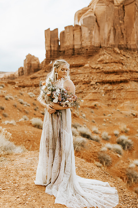  bohemian elopement in antelope canyon – bride 