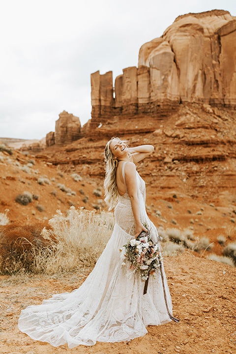  bohemian elopement in antelope canyon – bride 