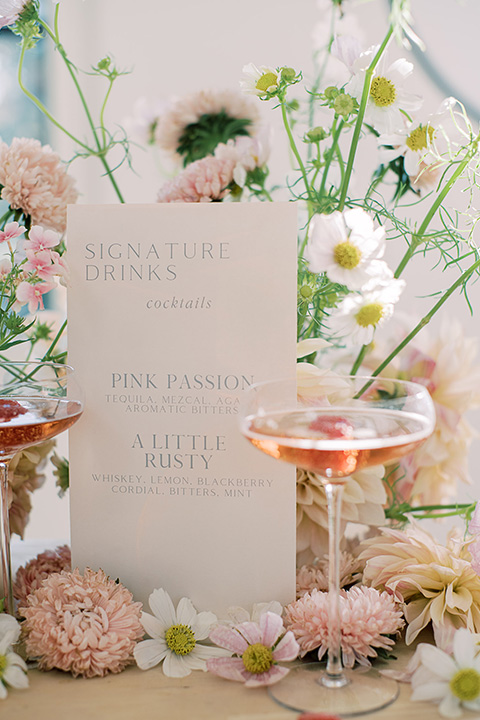  building 177 romantic coral wedding – bar menu