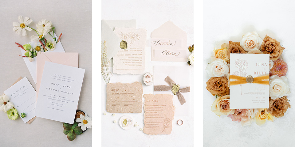  soft neutral wedding invitations perfect for fall weddings  