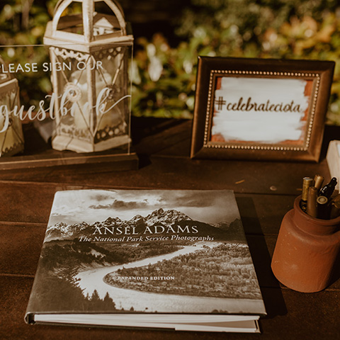 guest book made out of an Ansel Adams photography book