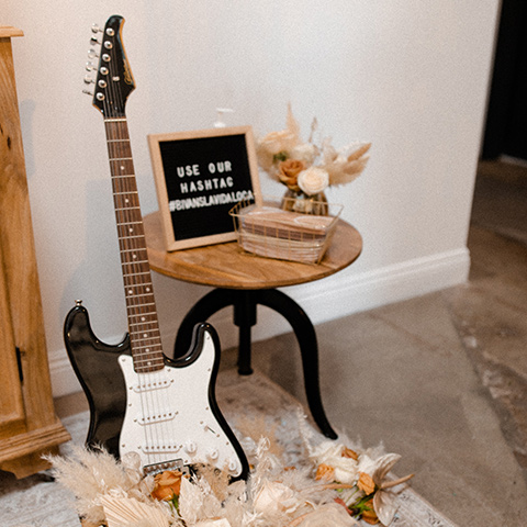  guest book made out of a guitar 