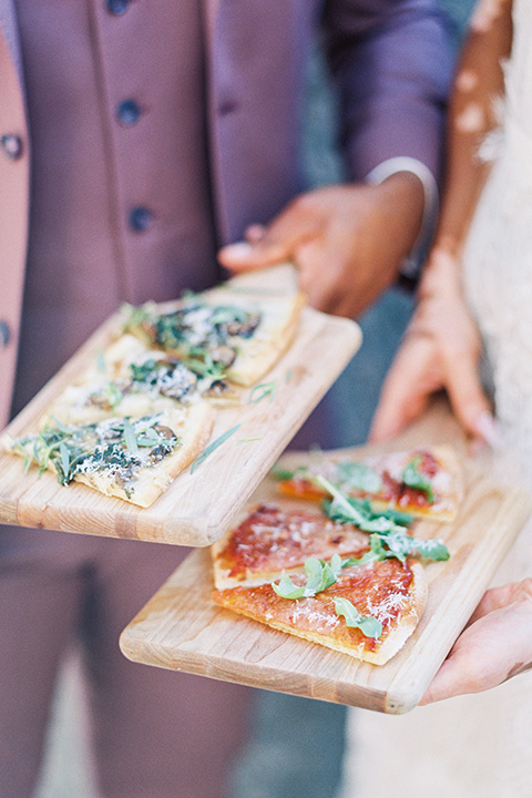  stunning chic pink and yellow wedding very french inspired, fun flatbread options for food  