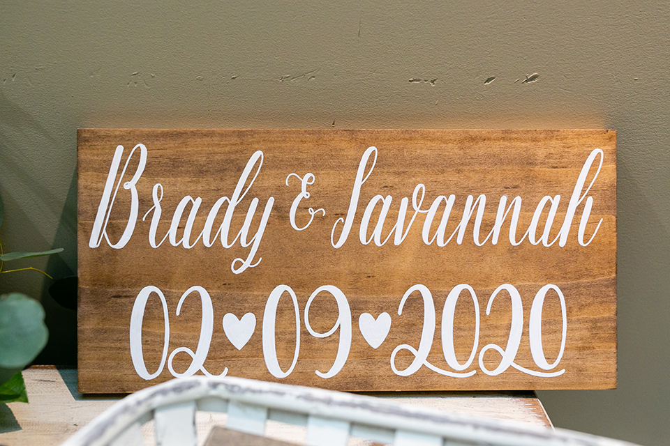  garden California floral wedding – wooden sign 