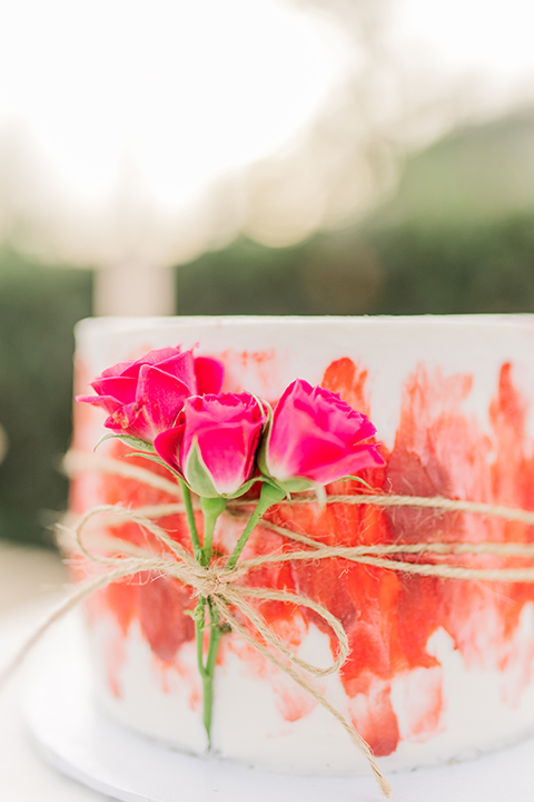  cake with red and pink